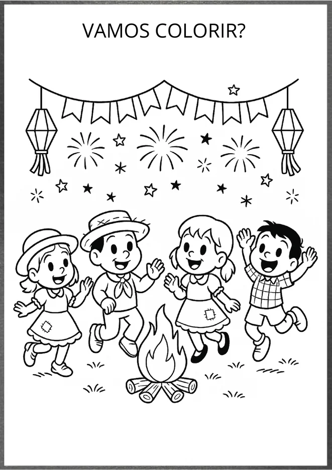 Desenhos festa junina para colorir e imprimir para imprimir e colorir - imagem 4